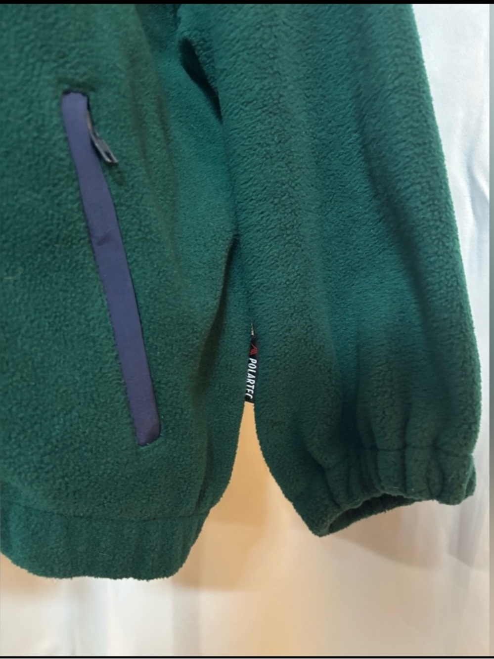 Vintage LL Bean EBTek Fleece Jacket Green Purple Full Zip Hooded Mens XL Travel - Picture 5 of 7